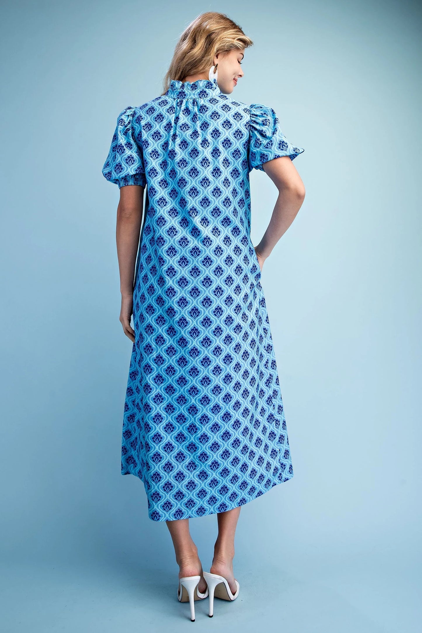 GiGiO Midi Dress in Blue/Navy