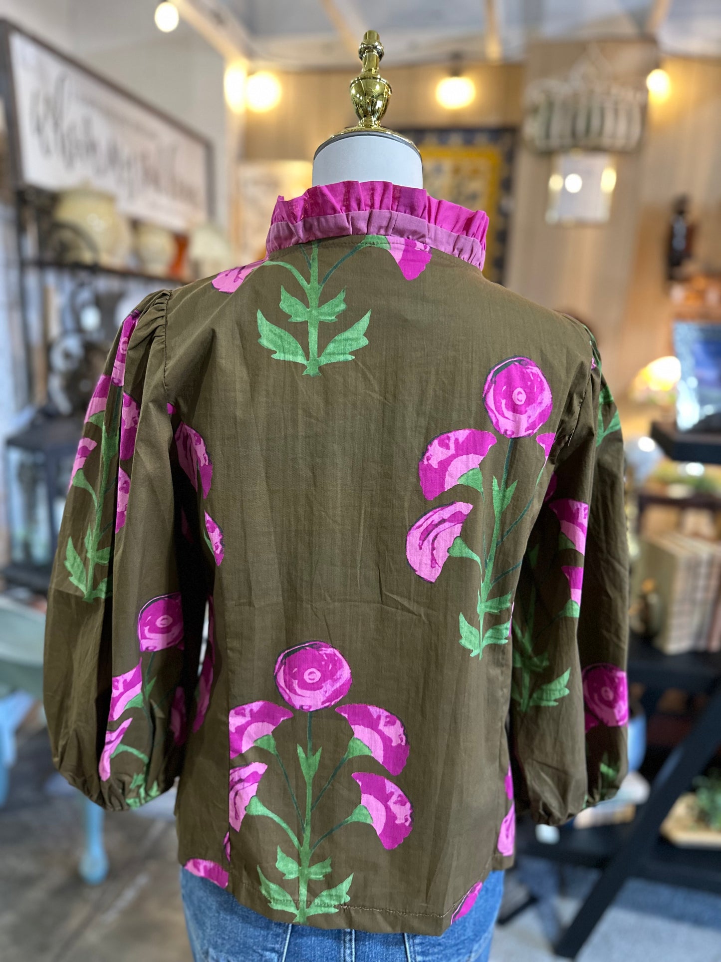 Umgee Floral Ruffle Top