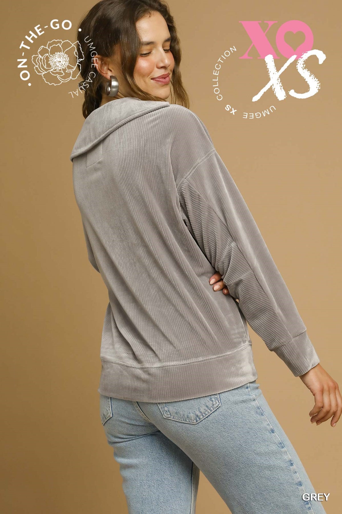 Umgee Soft Thermal Collared Top