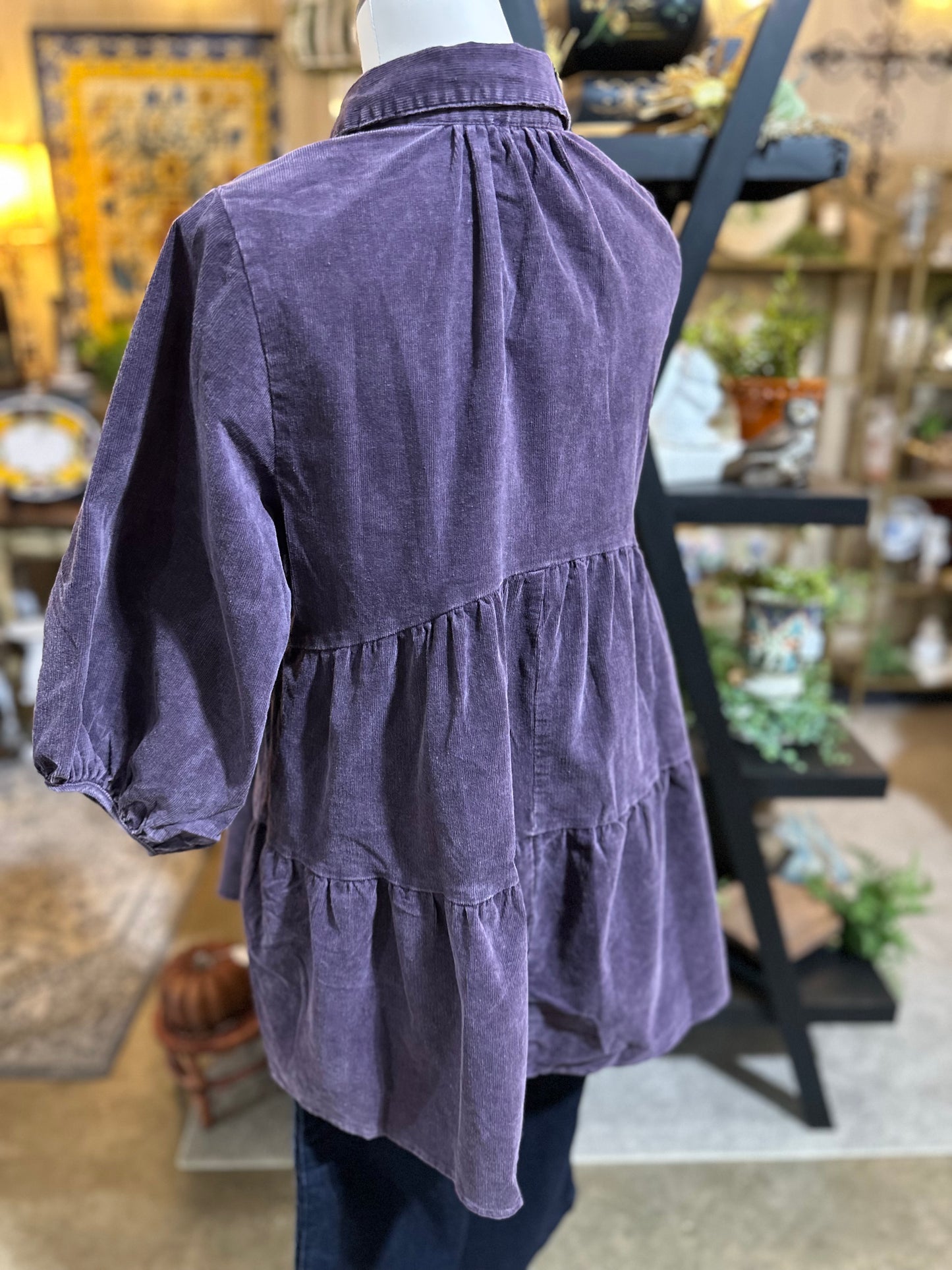Umgee Eggplant Corduroy Tunic