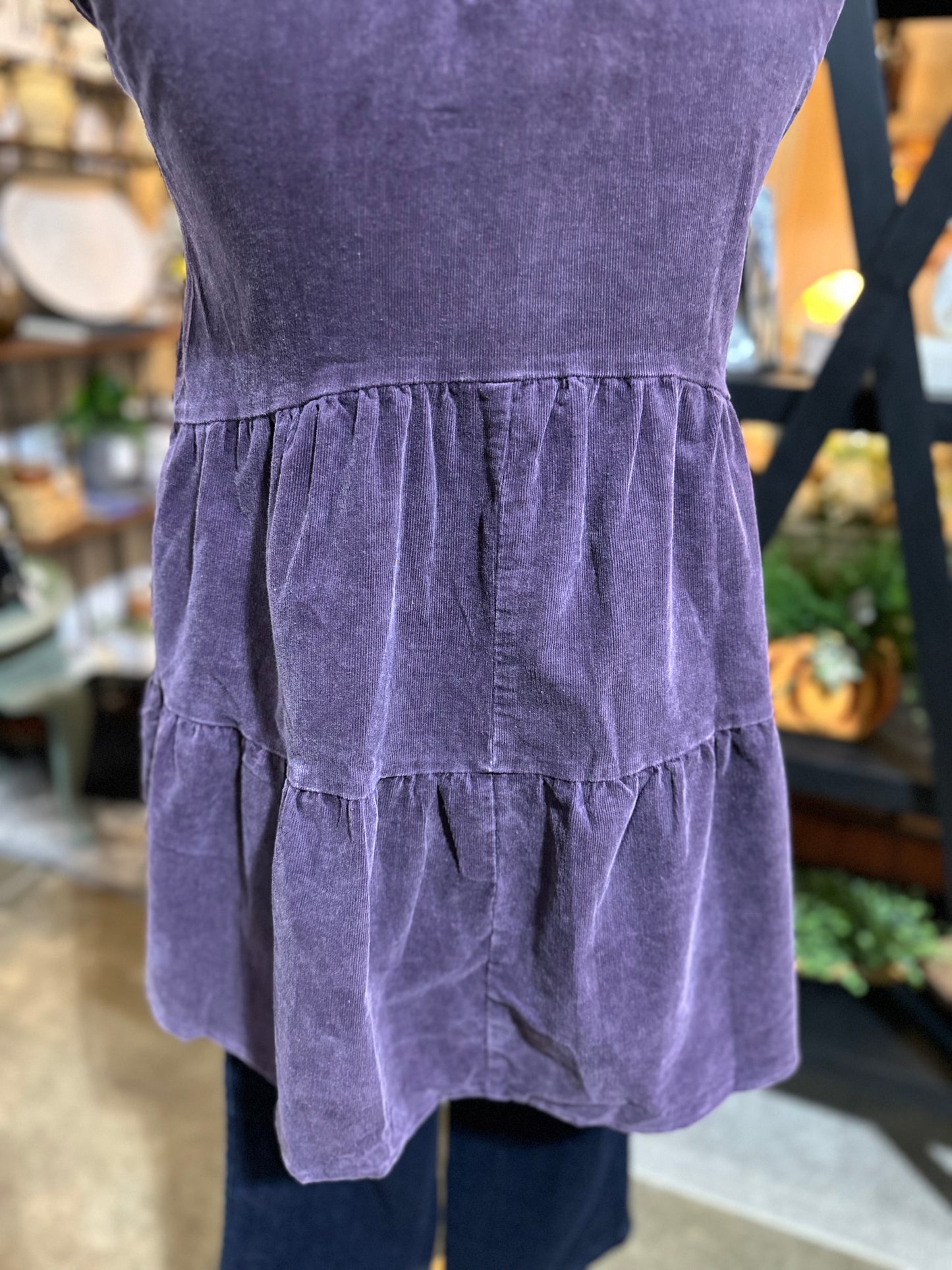 Umgee Eggplant Corduroy Tunic