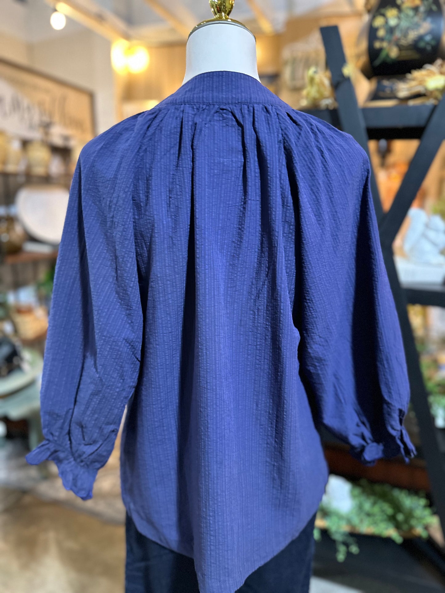 Umgee Scallop Top in Navy