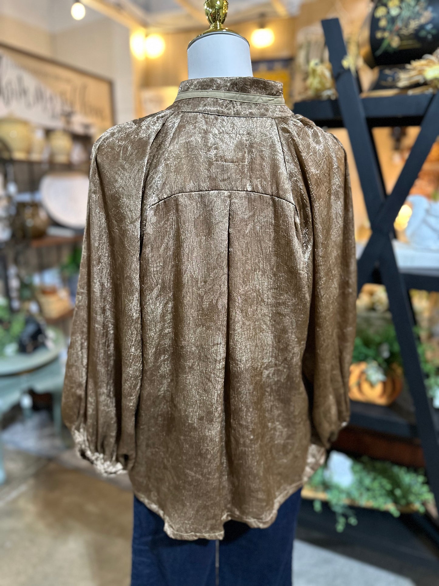 Umgee Brocade Top in Brown