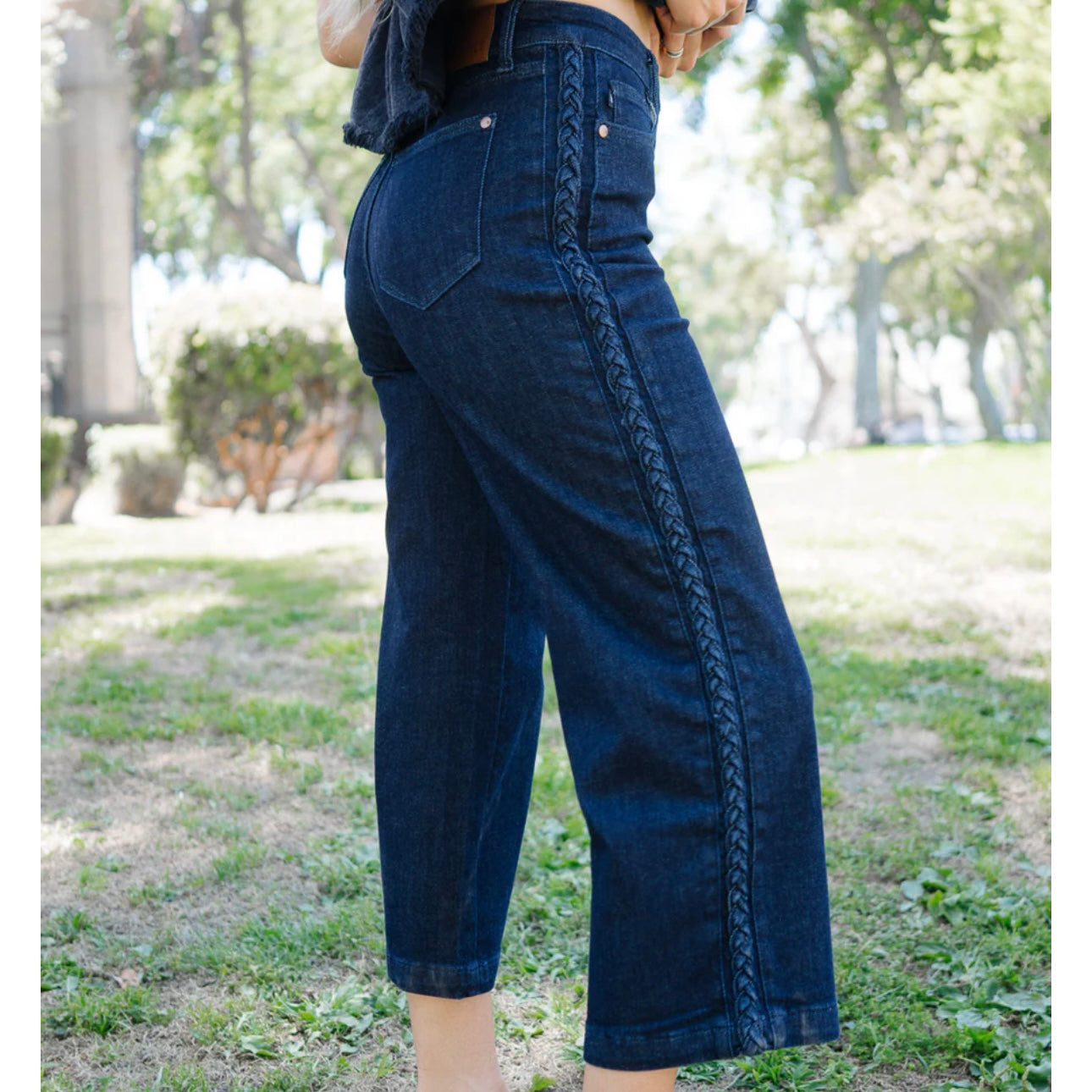 Judy Blue Braided Wide Crop