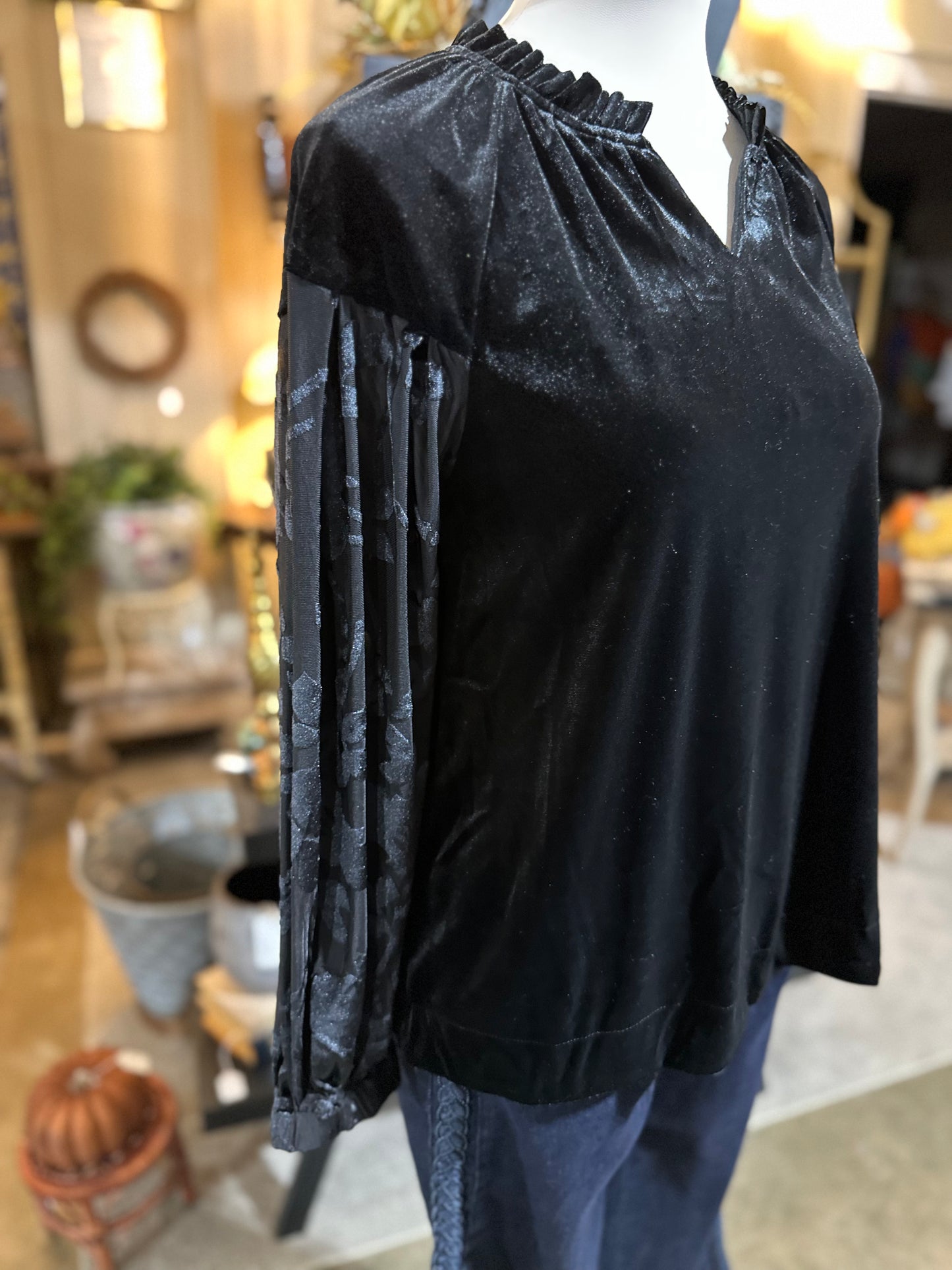 Umgee Black Velvet Top