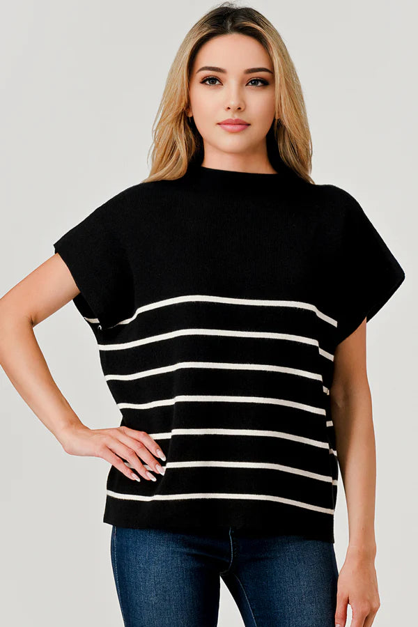 The Striped Mock Sweater