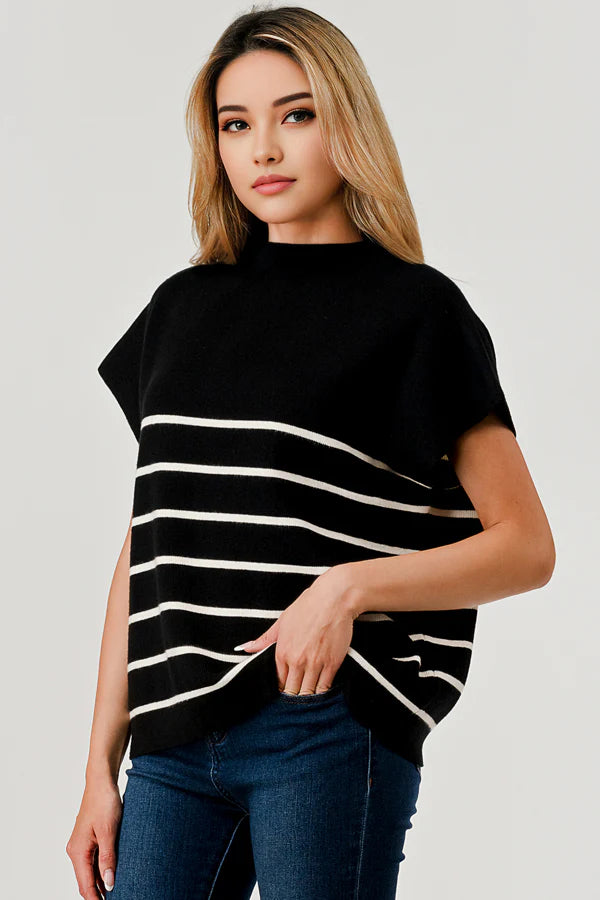 The Striped Mock Sweater