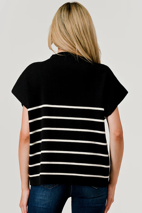 The Striped Mock Sweater