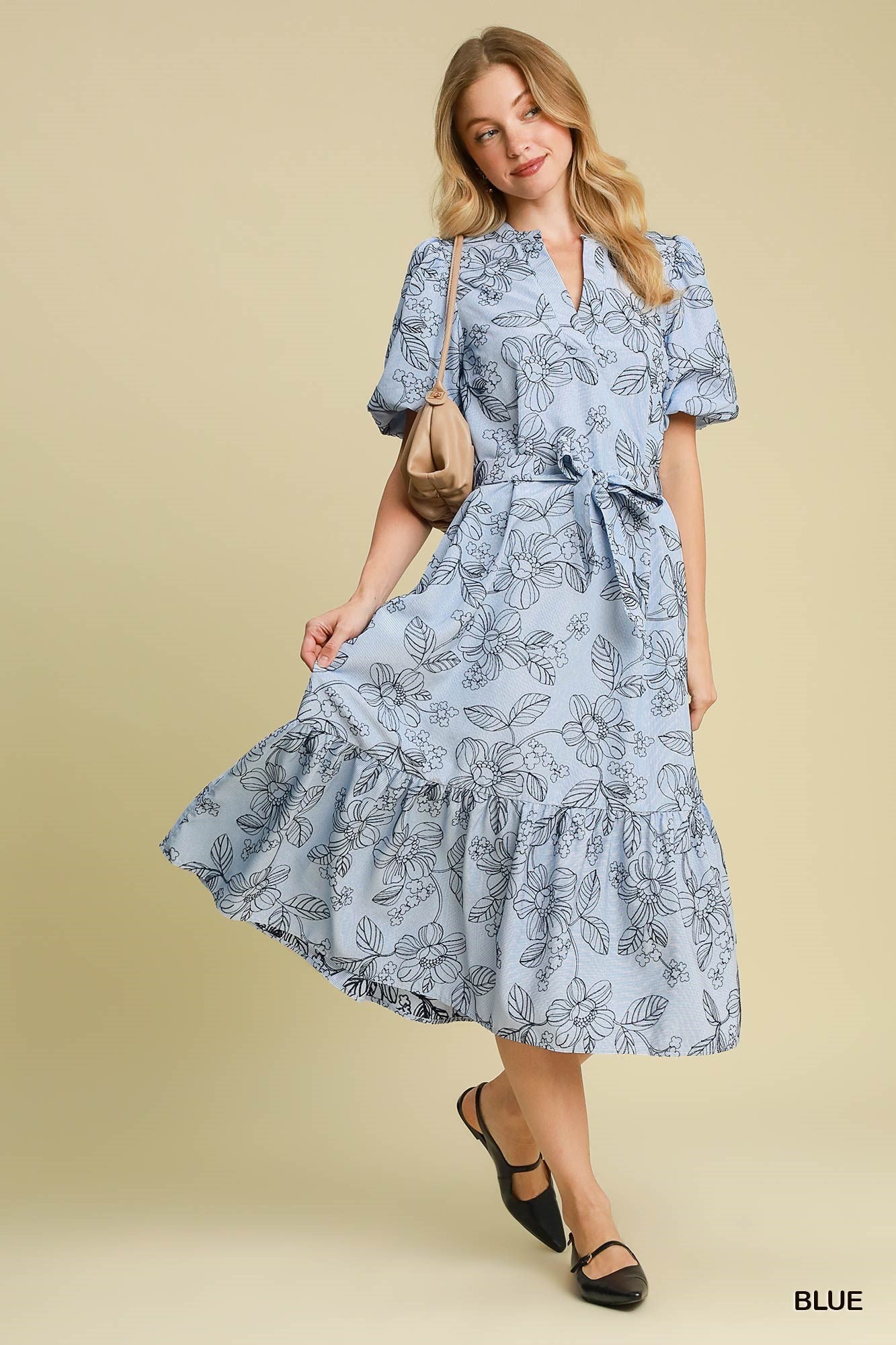 Umgee Floral Embroidered Dress