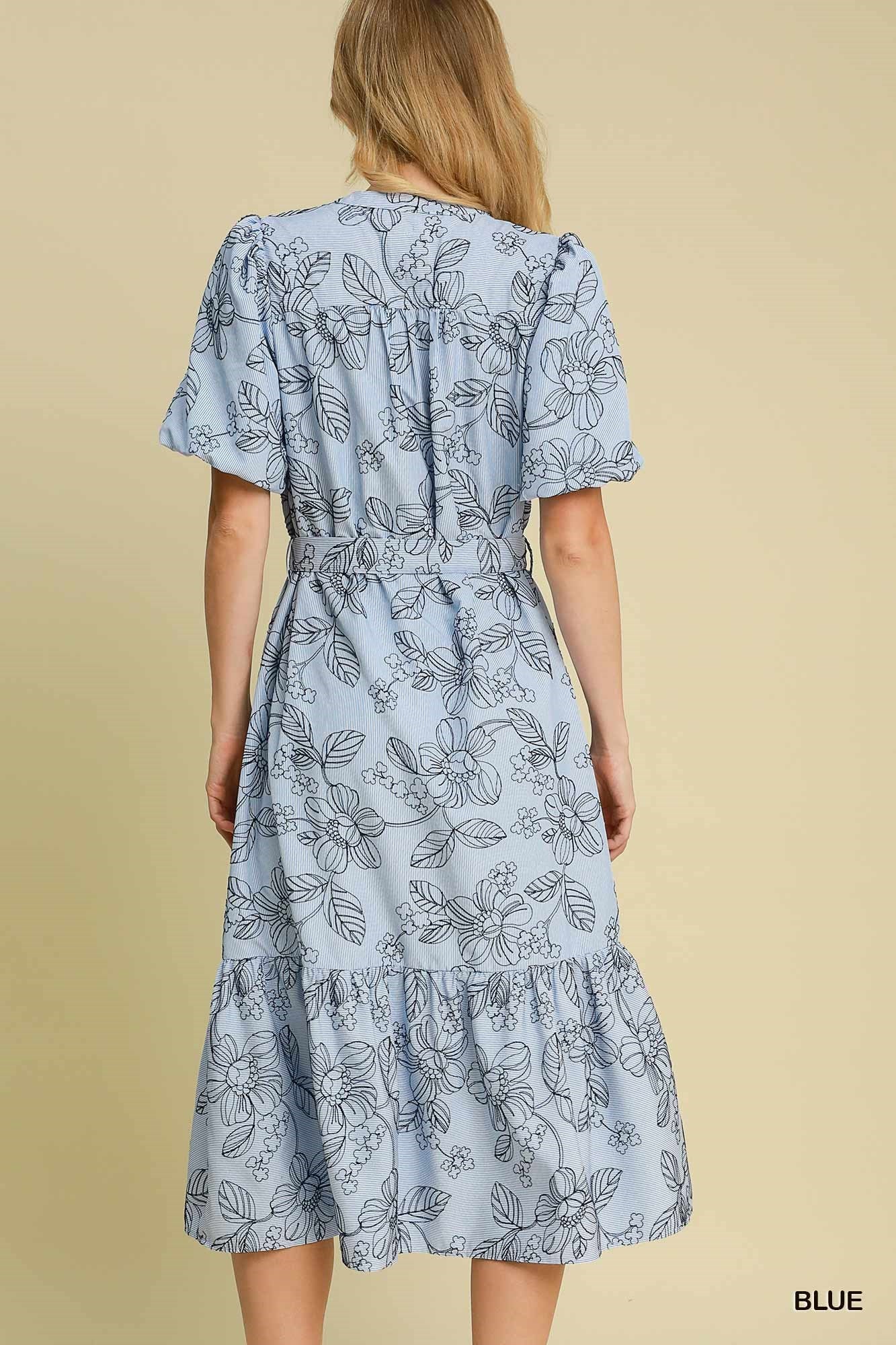 Umgee Floral Embroidered Dress