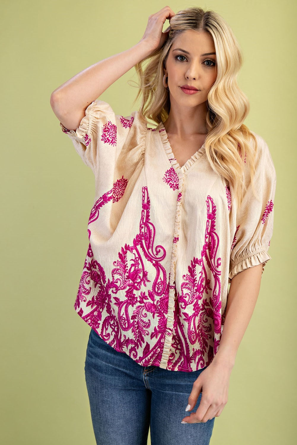The Becca Top in Fuchsia Mix