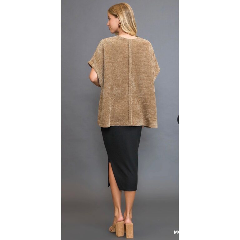 Umgee Open Front Knit Cardigan Jacket - Mocha