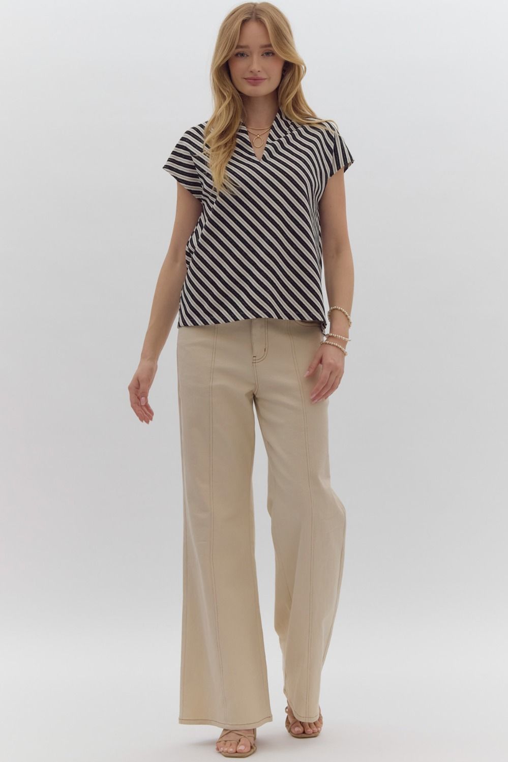 Entro Slanted Stripes Top
