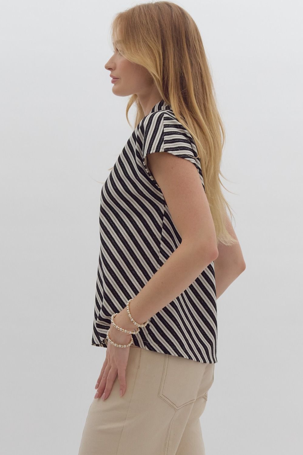 Entro Slanted Stripes Top