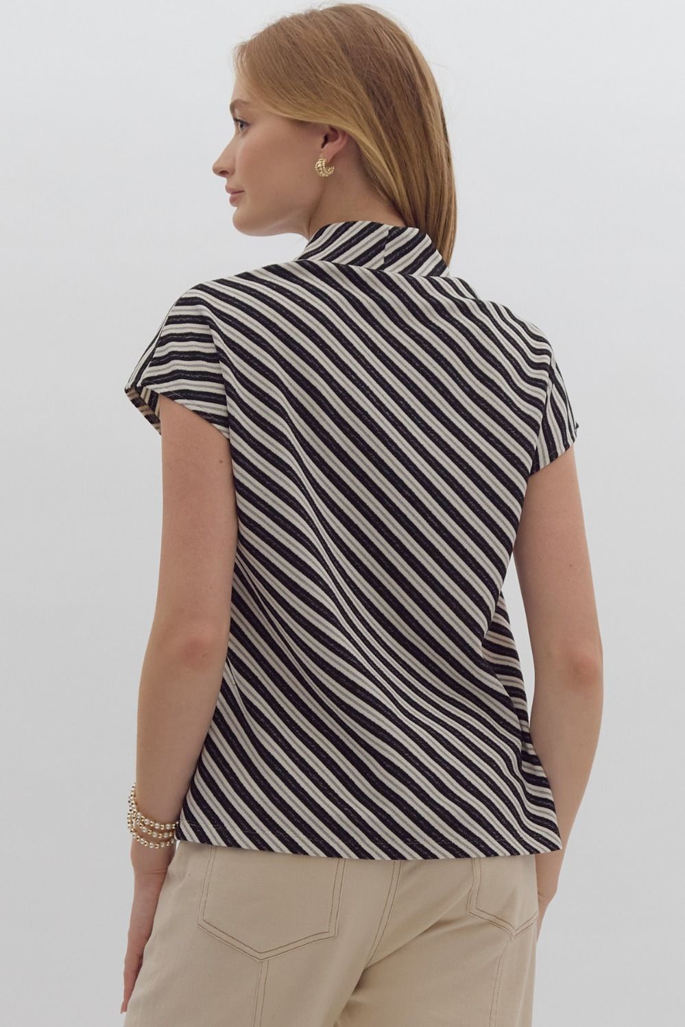 Entro Slanted Stripes Top