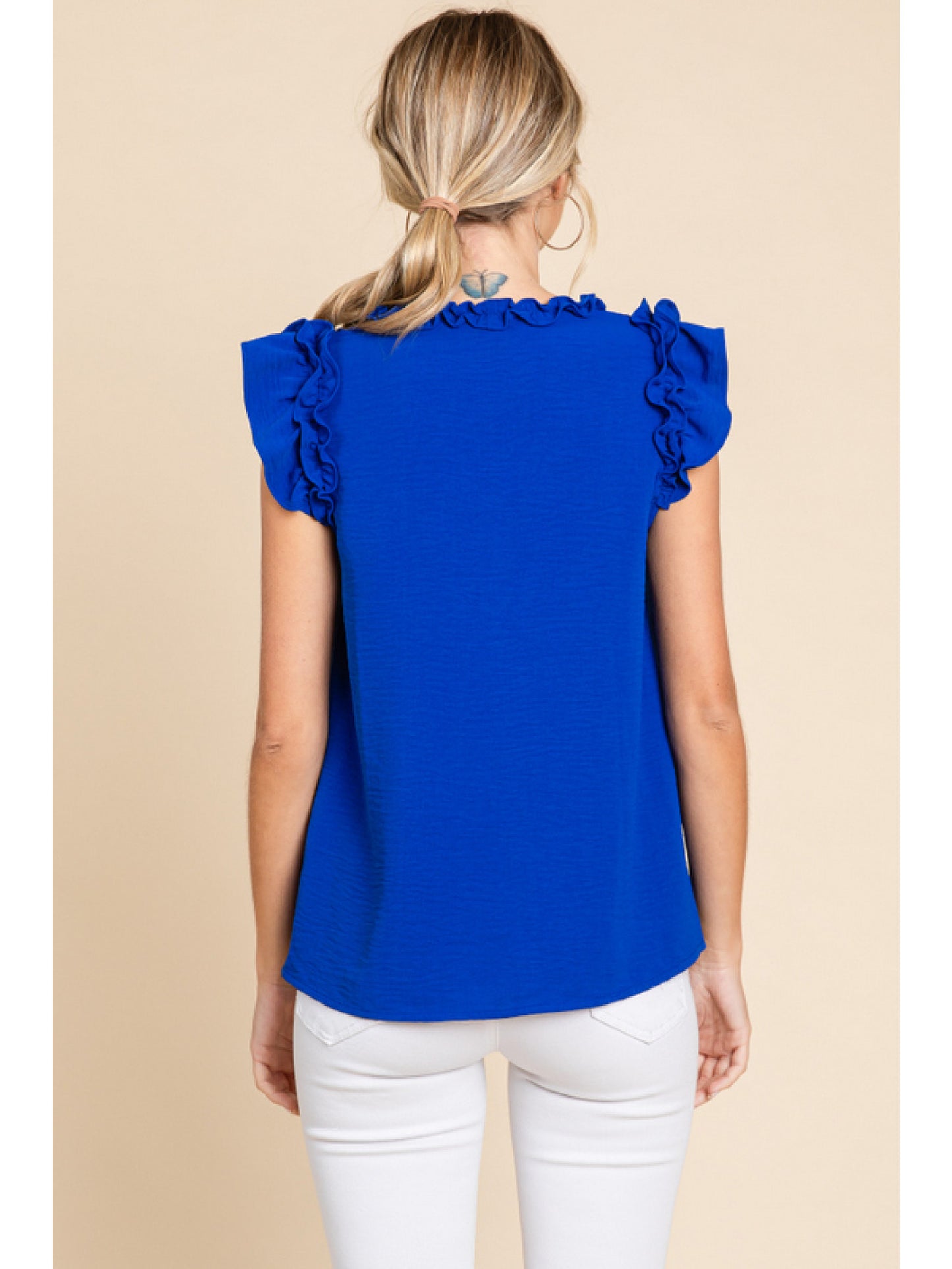 Jodifl Frill Top in Royal Blue
