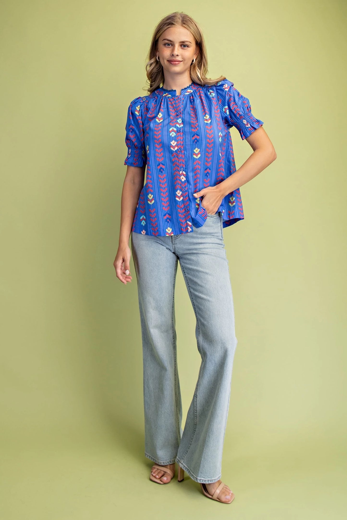 GiGiO Blue Vine Blouse