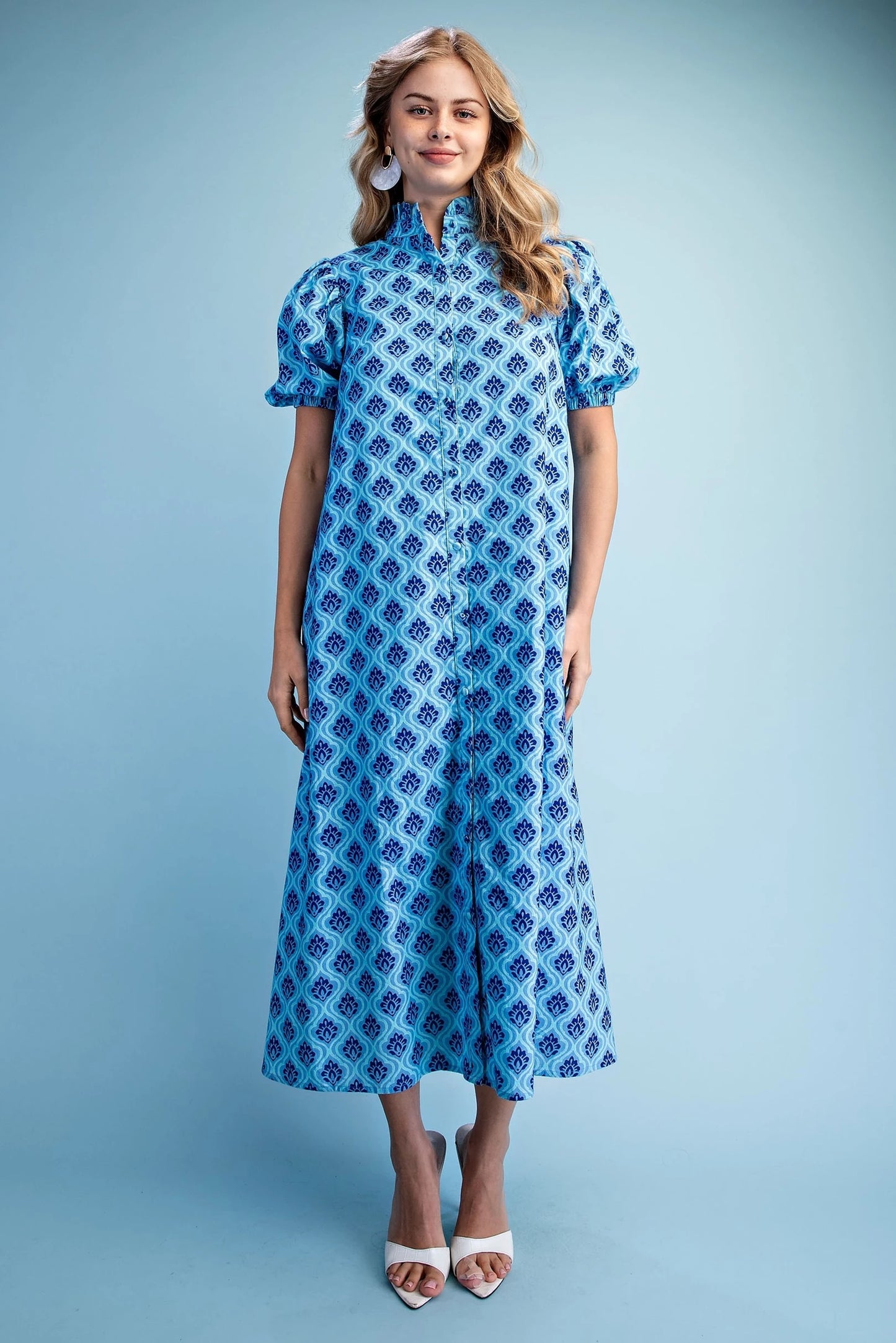 GiGiO Midi Dress in Blue/Navy