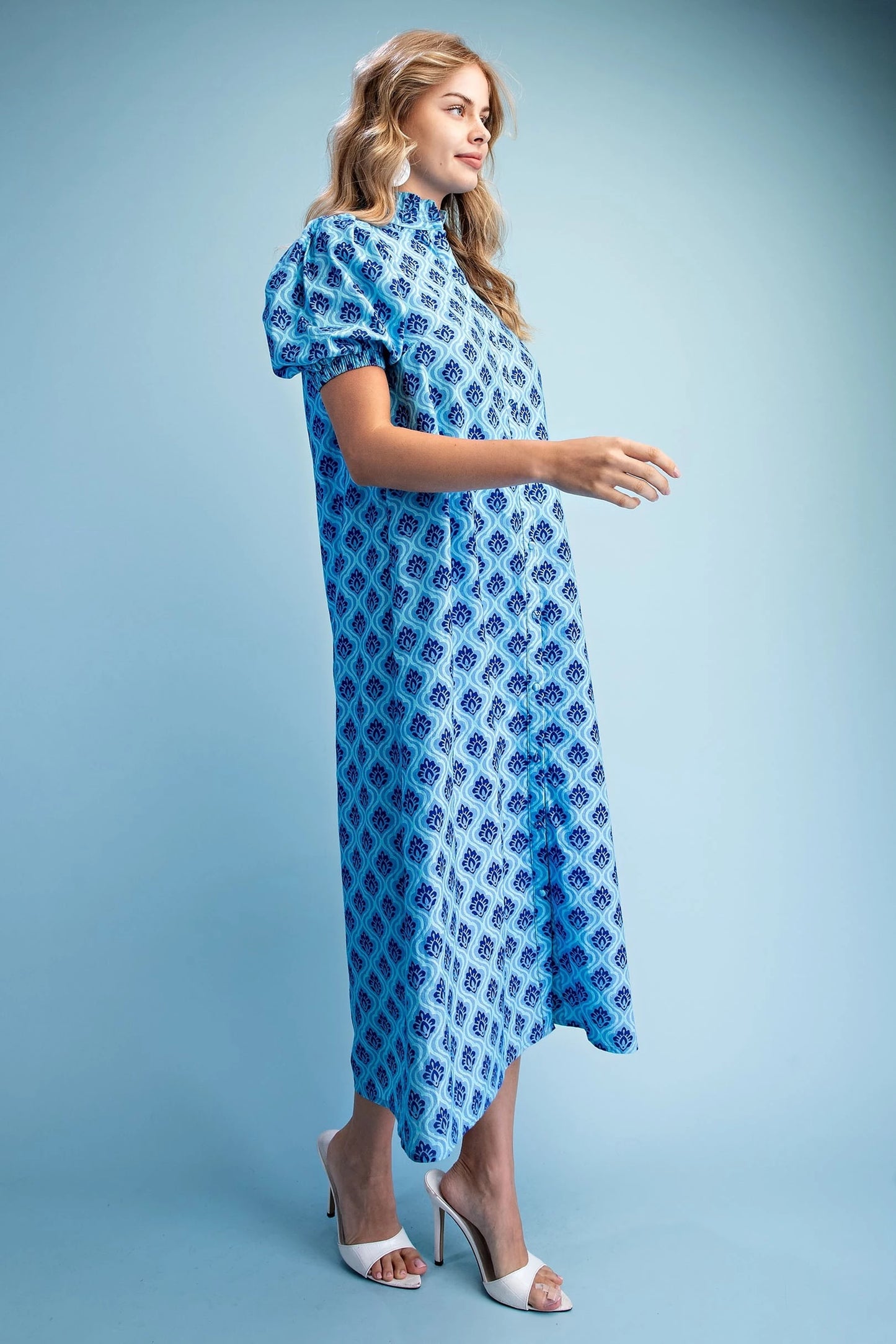 GiGiO Midi Dress in Blue/Navy