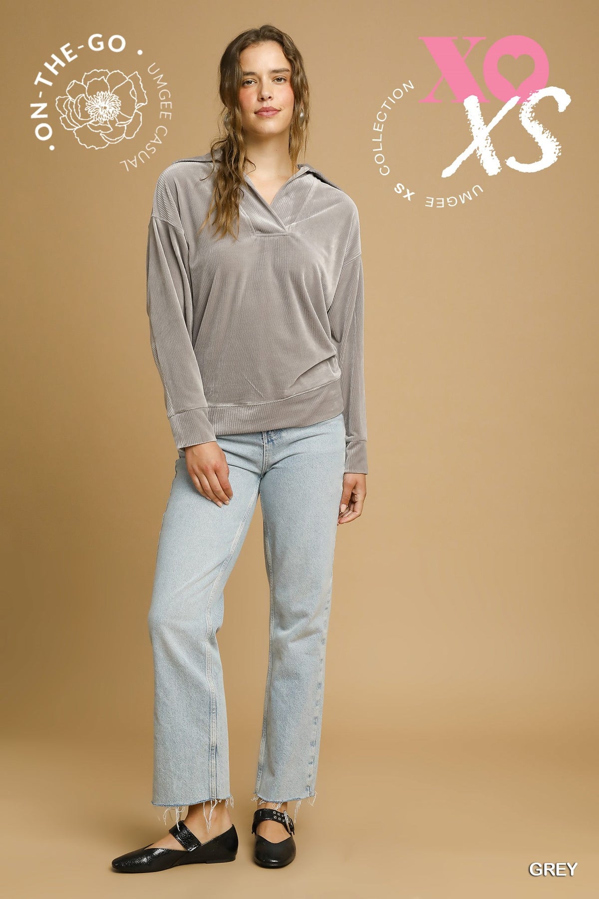 Umgee Soft Thermal Collared Top