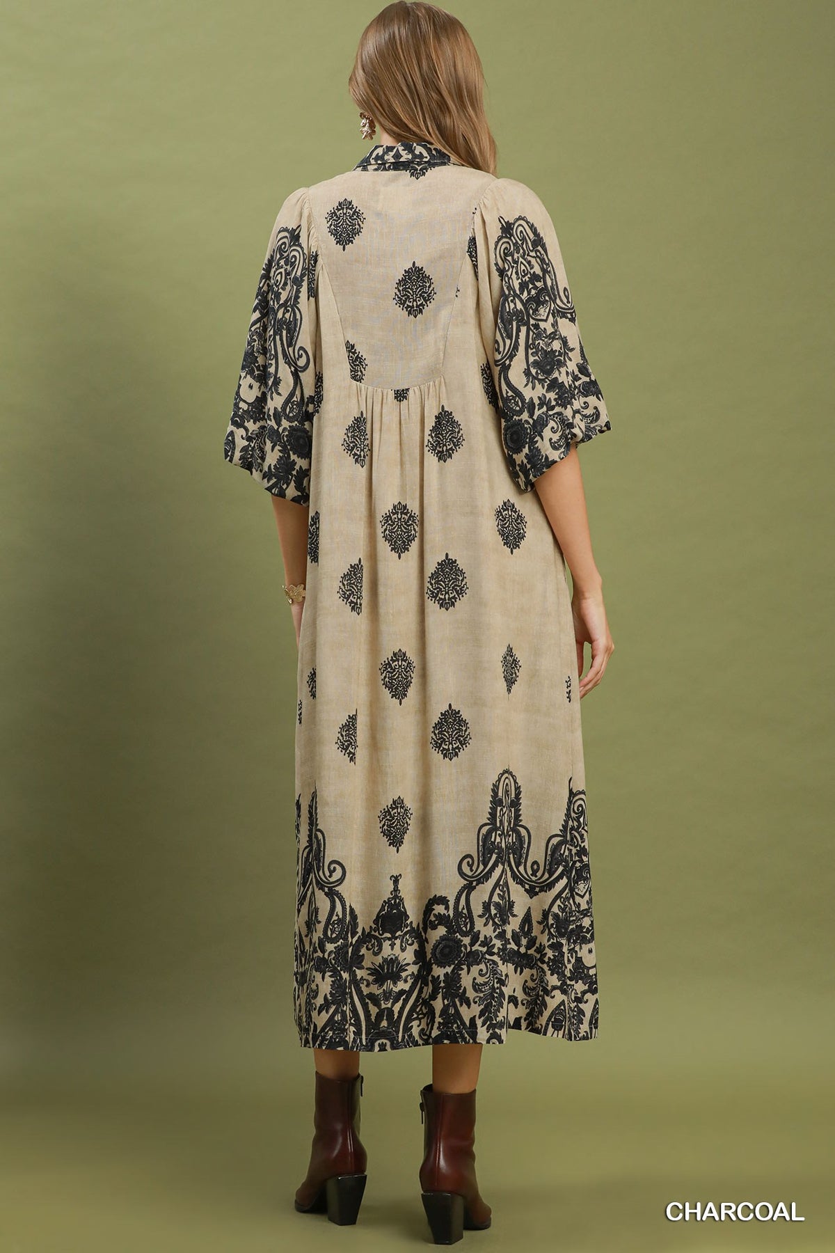 Umgee Smocked Detail Midi Dress