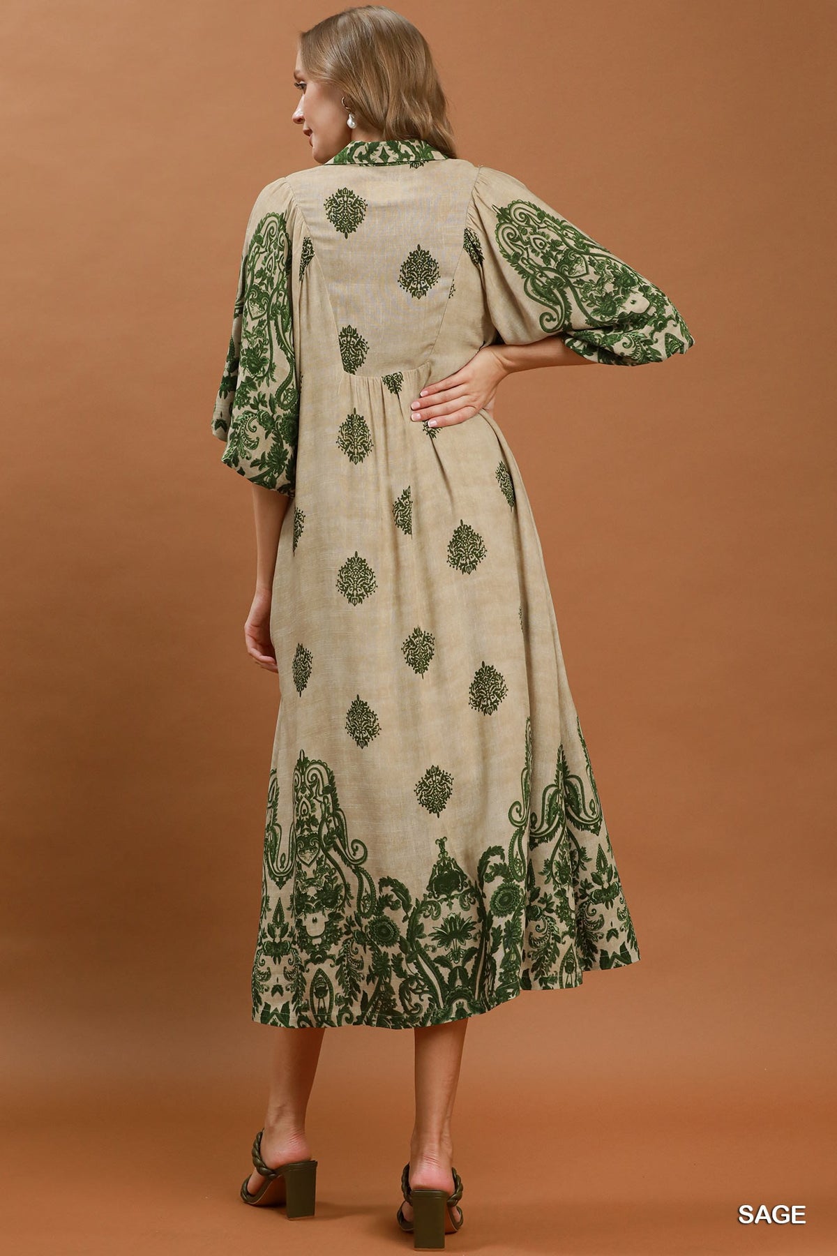 Umgee Smocked Detail Midi Dress