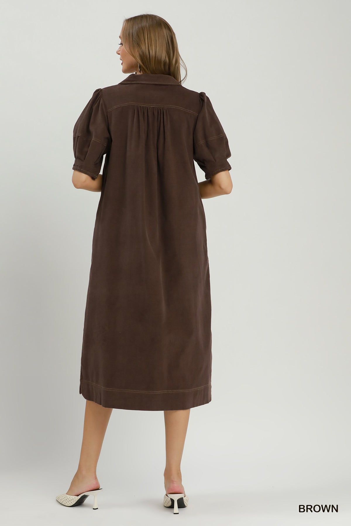 brown corduroy midi dress Umgee – Wisteria Cottage corduroy dress