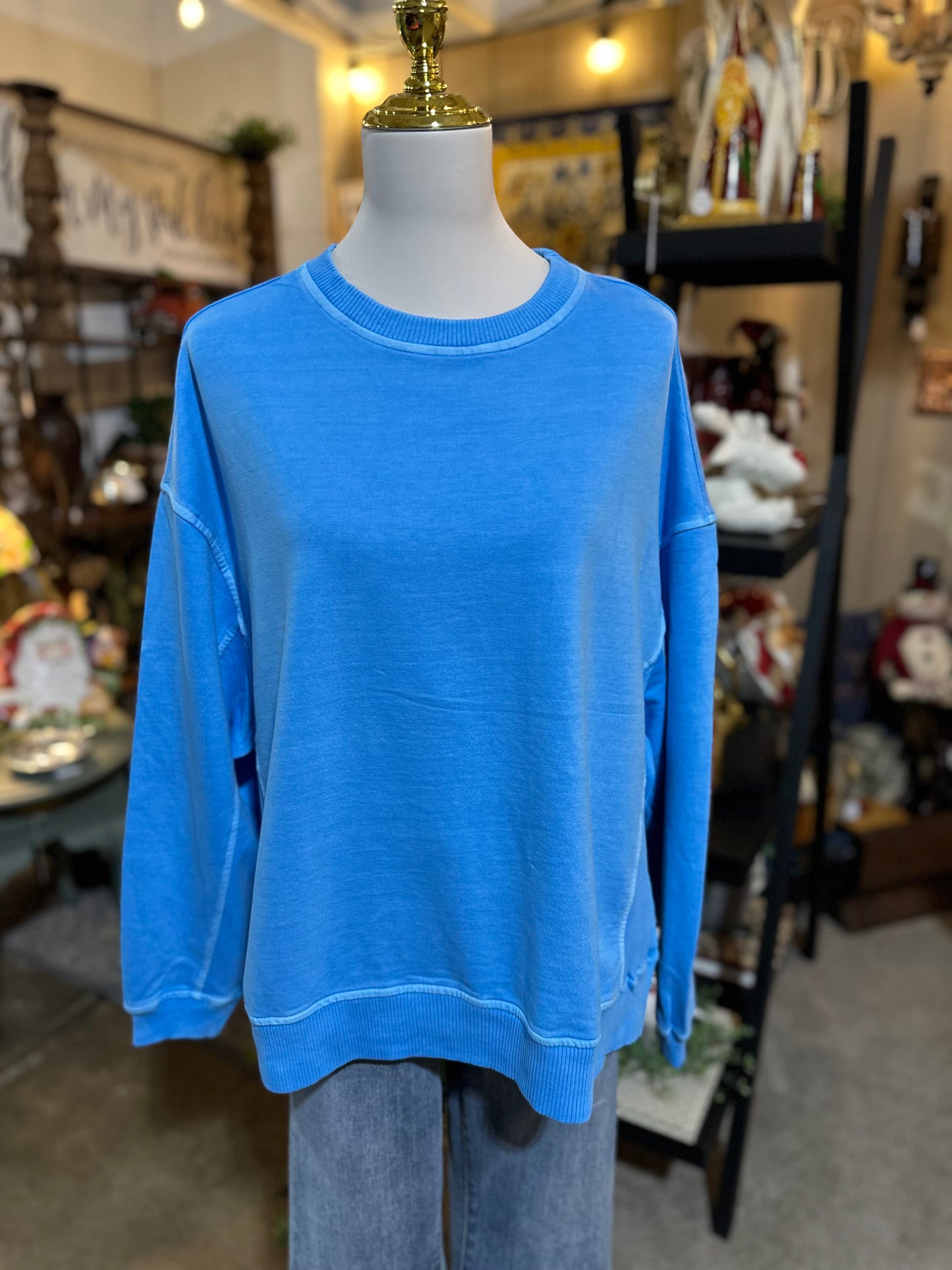 Zenana Best Sweatshirt in Deep Sky