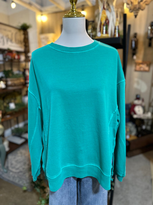 Zenana Best Sweatshirt in Forest