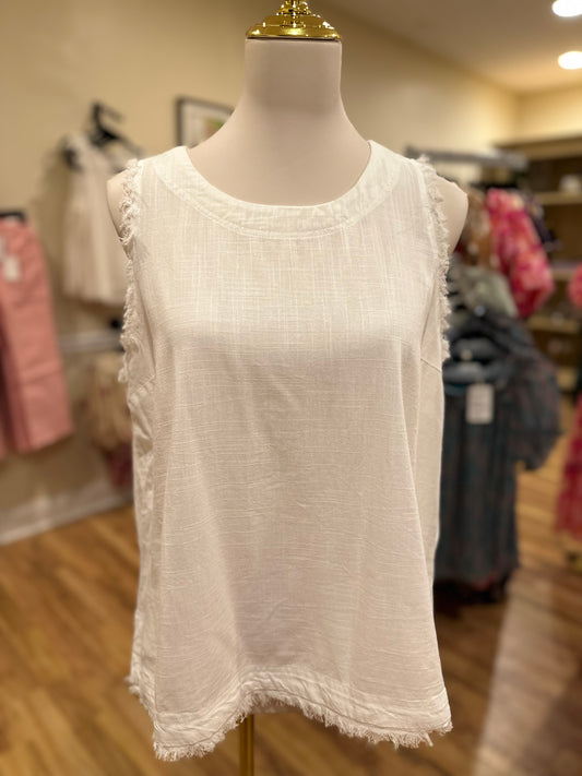Umgee Linen Blend Sleeveless Top