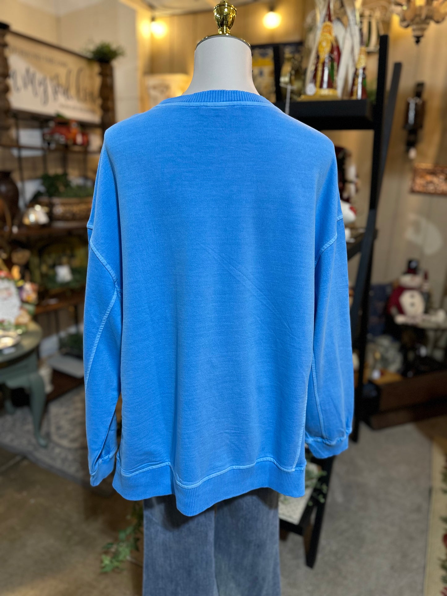 Zenana Best Sweatshirt in Deep Sky