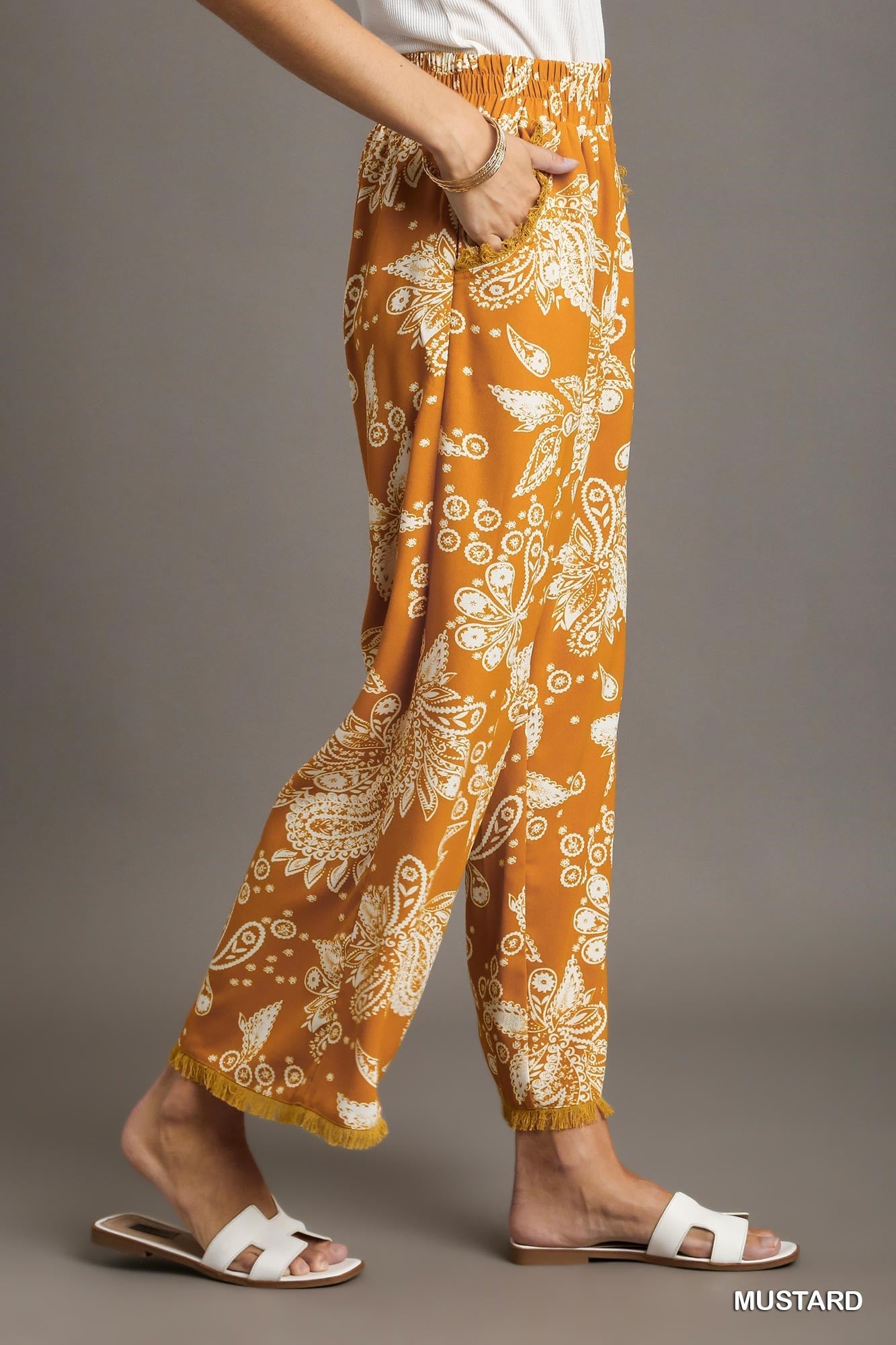 Umgee Paisley Wide Leg Pant