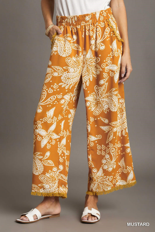 Umgee Paisley Wide Leg Pant