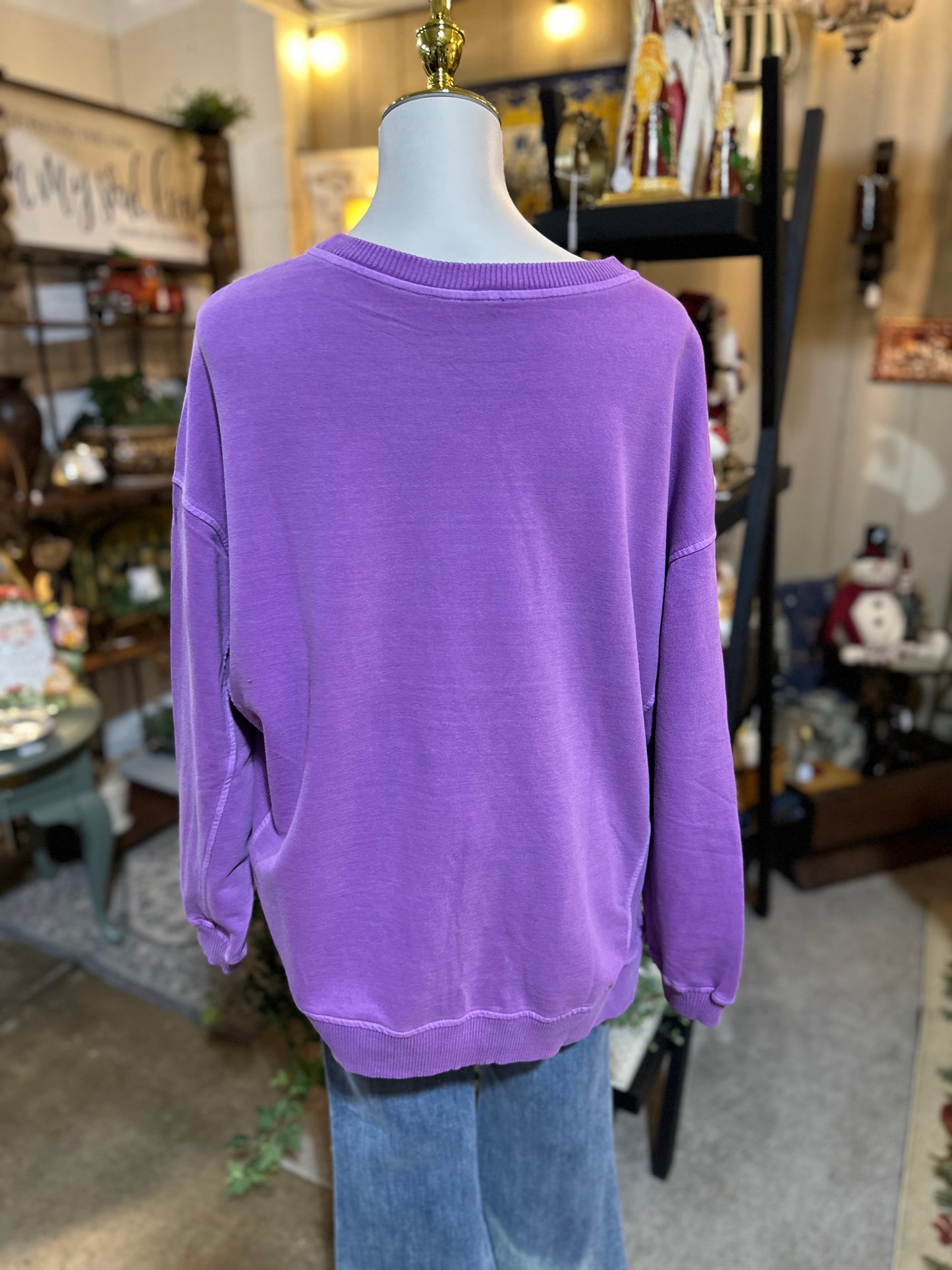 Zenana Best Sweatshirt in Lt Plum