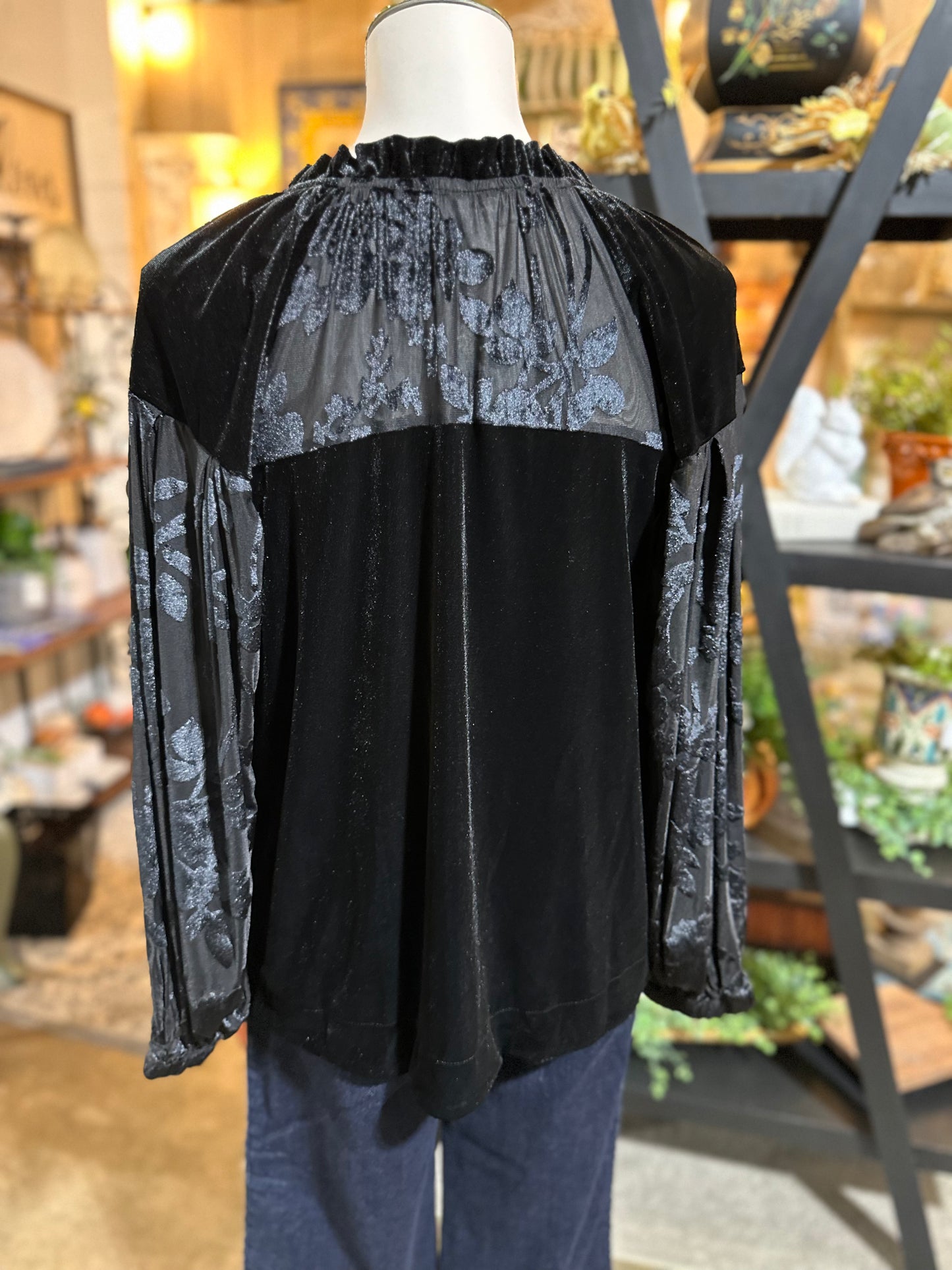 Umgee Black Velvet Top