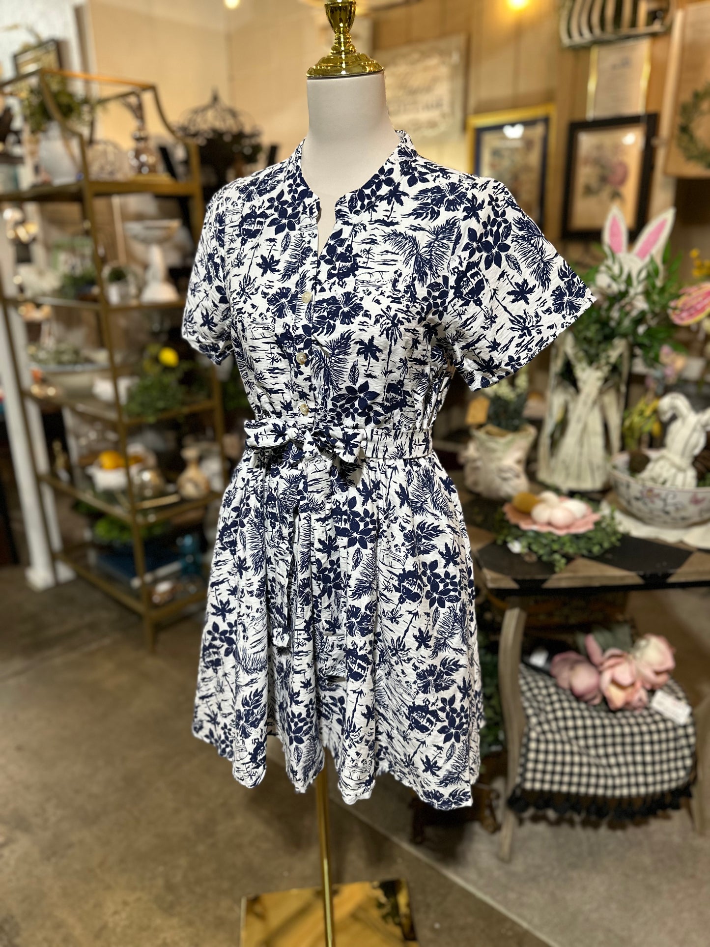 Jodifl Navy Floral Dress