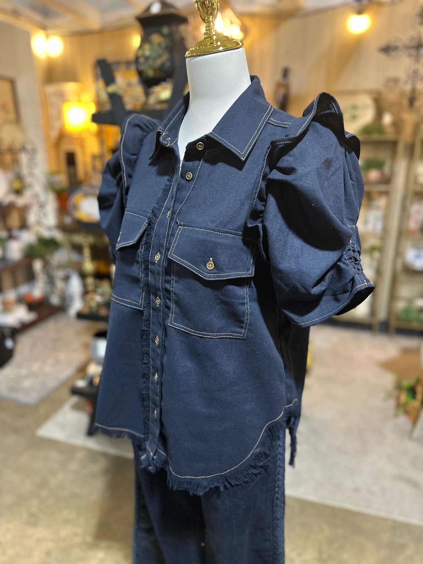 GiGiO Gathered Sleeve Top