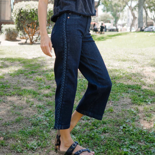 Judy Blue Braided Wide Crop