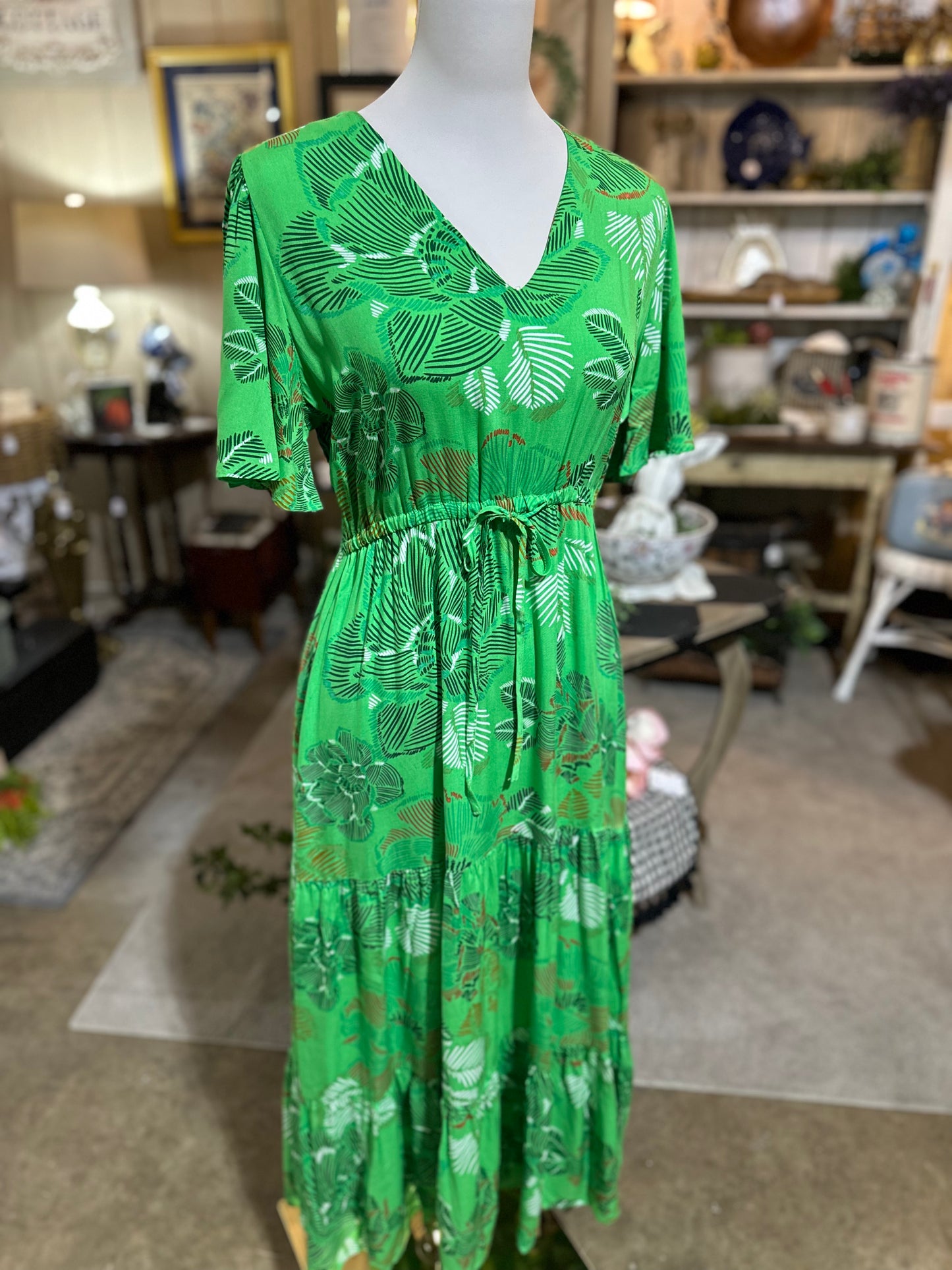 Jodifl Green Floral Maxi Dress