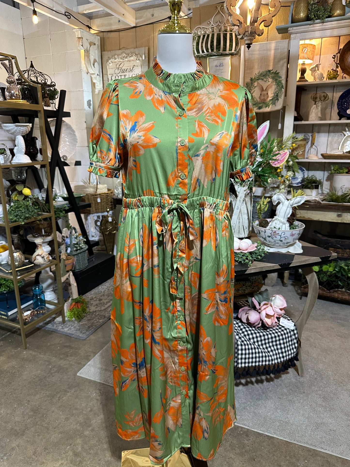 Jodifl Green Satin Dress