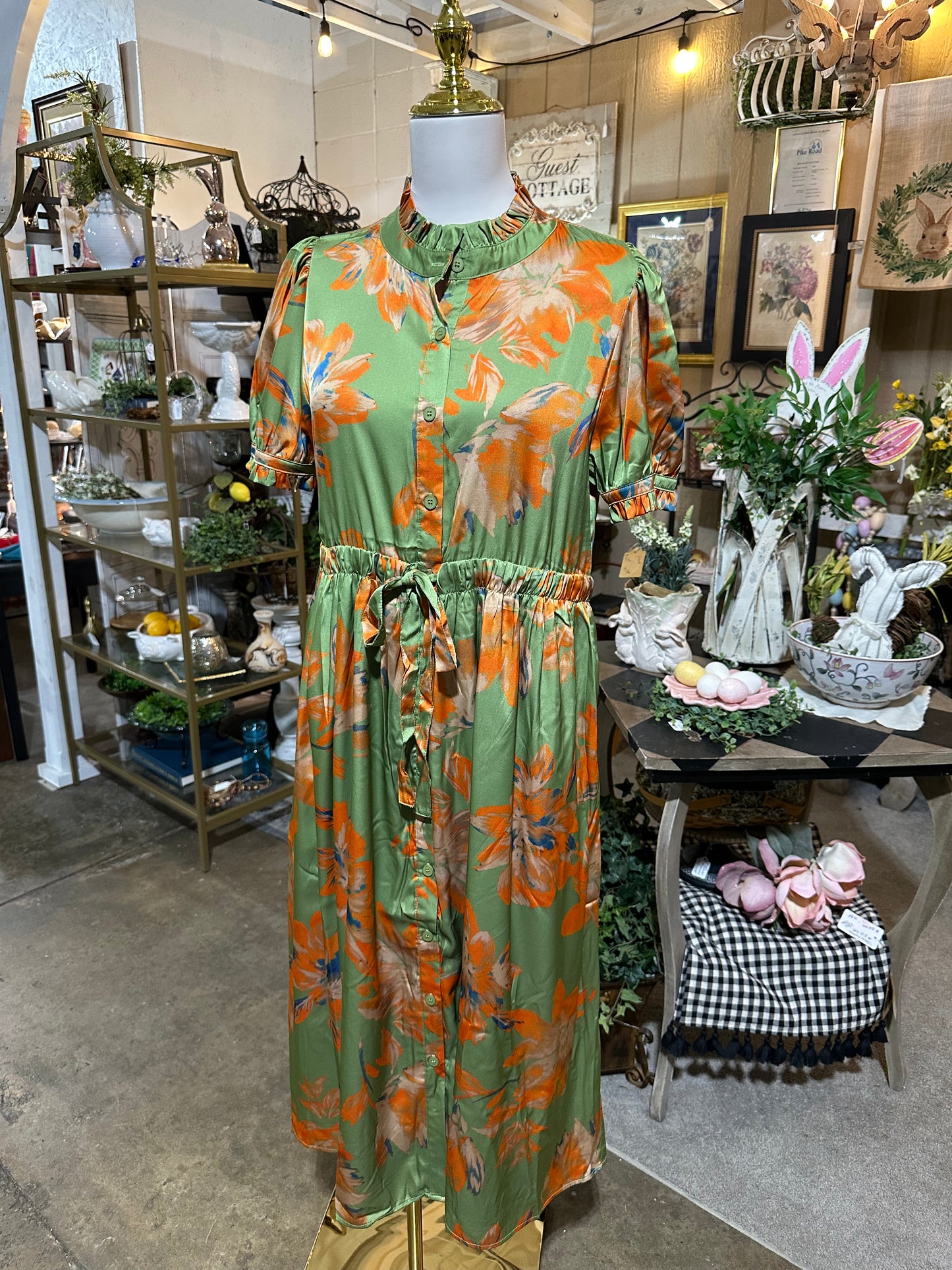 Jodifl Green Satin Dress