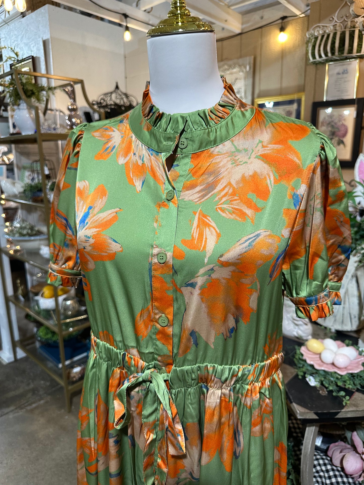 Jodifl Green Satin Dress