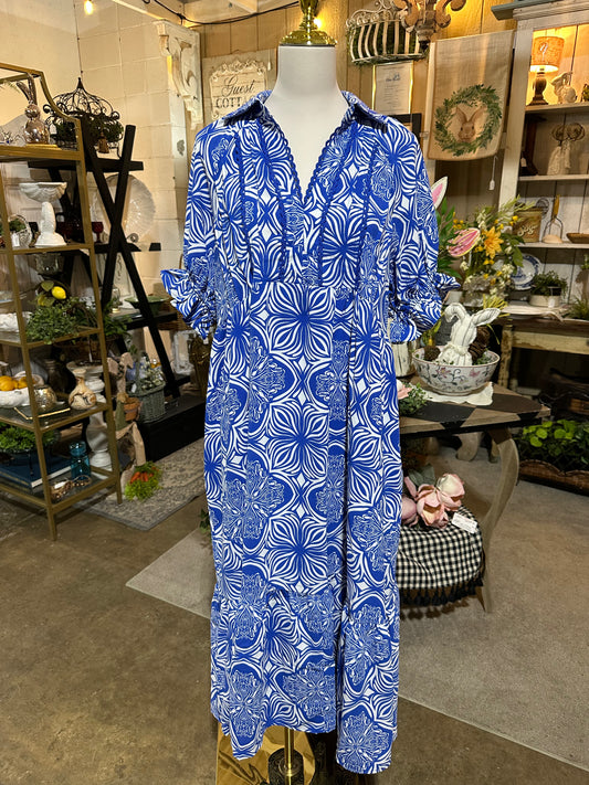 Umgee Blue Tiered Dress