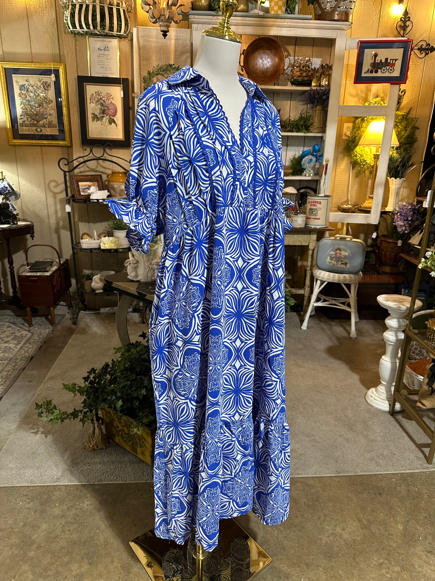 Umgee Blue Tiered Dress