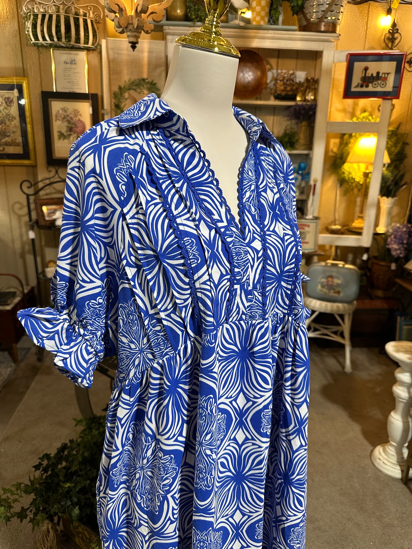 Umgee Blue Tiered Dress