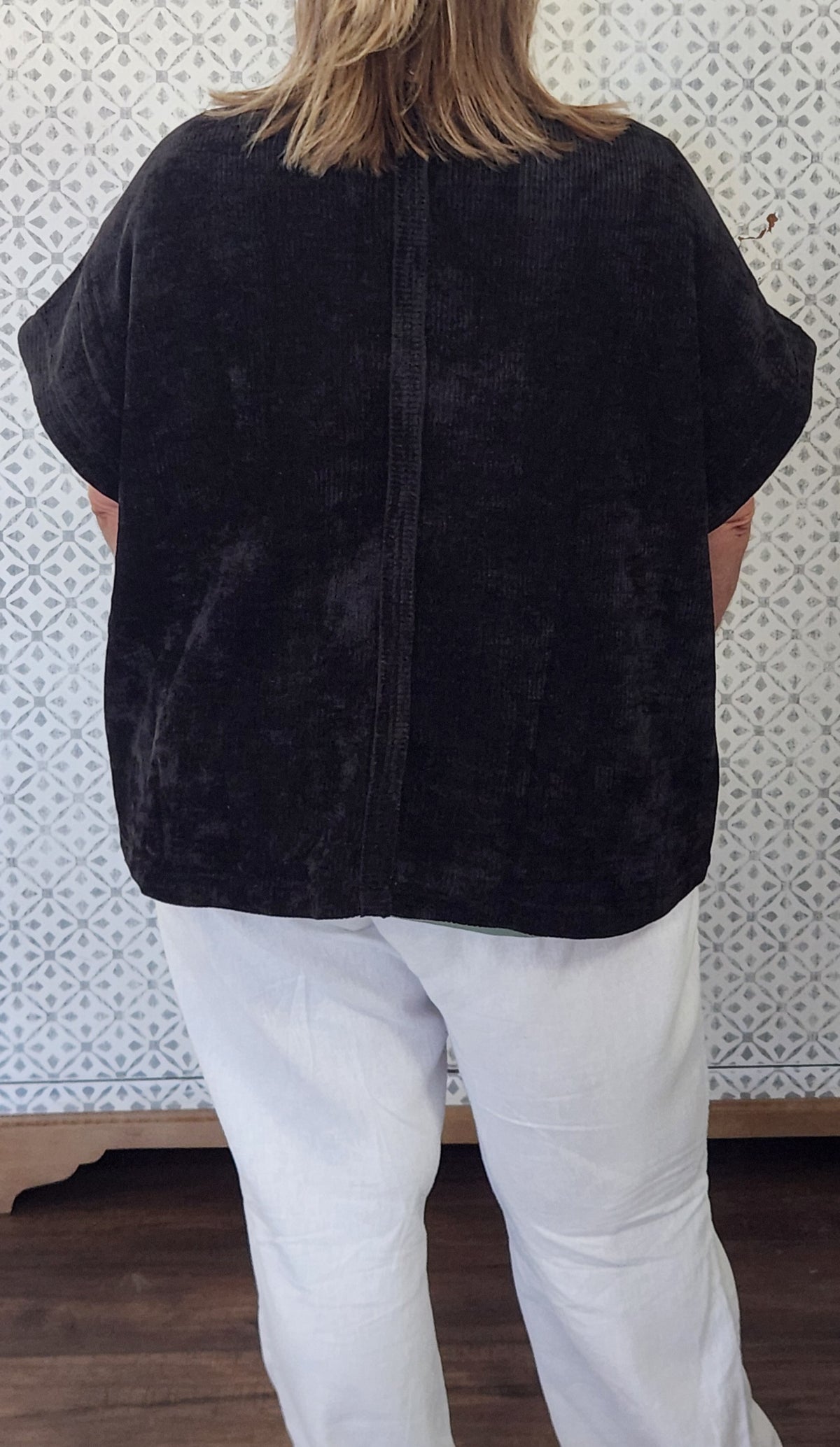 Umgee Open Front Knit Cardigan Jacket - Black