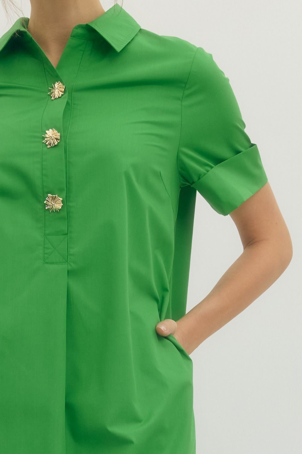 Entro Kelly Green Midi Dress